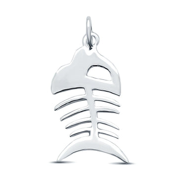 Fishbone Pendant Fish Bone Charm 925 Sterling Silver